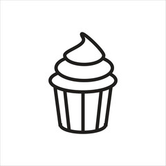 cup cake vector icon line template