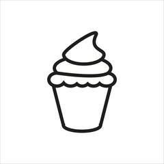 cup cake vector icon line template