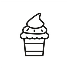 cup cake vector icon line template