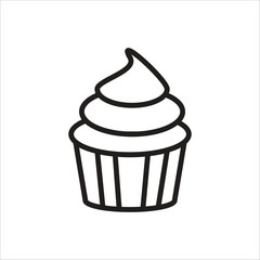 cup cake vector icon line template