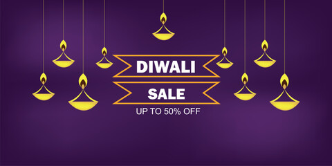  Diwali sale promotion purple banner design