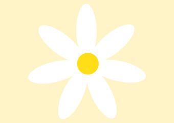 White daisy chamomile flower round icon. Cute plant collection. Camomile petal. Love card. Growing concept. Happy Valentines Day decoration. Flat design. yellow background. Isolated. Vector