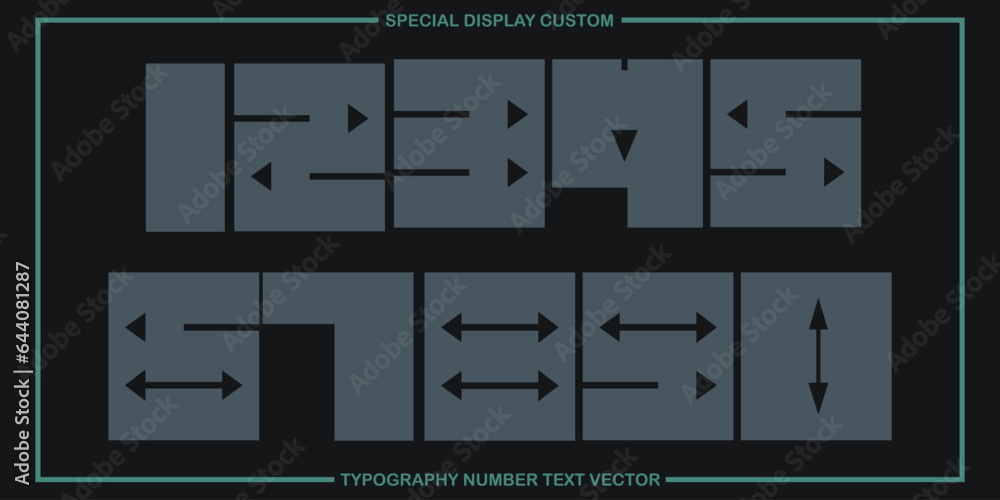 Poster assorted digital custom vector numbers. minimum. color gradation. dark. banner network. 3d effect. d
