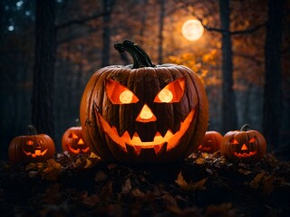 Halloween's Enchanted Forest: Pumpkin's Mystery. Generative ai