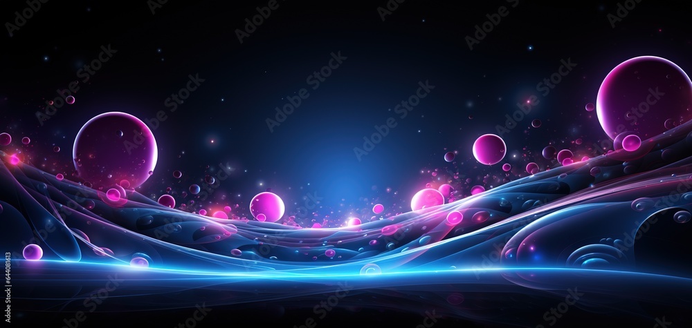 Poster sound waves oscillating with the glow of light, abstract technology background