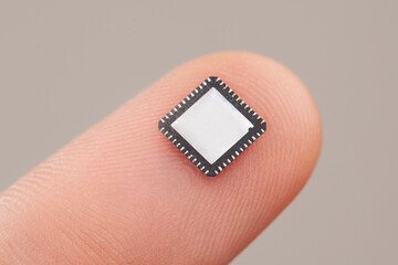 Microchip on finger, computer microelectronics