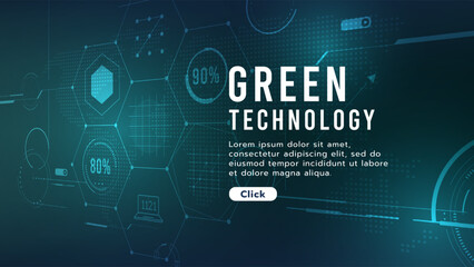 Obraz premium Hi-tech digital green technology futuristic circuit digital. Abstract futuristic curve digital line design.Modern futuristic design.Digital landscape pattern technology.Vector illustration.