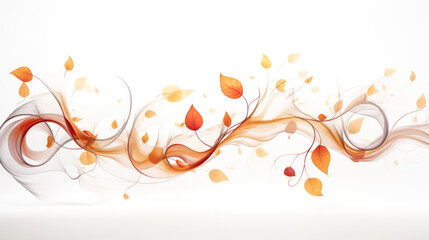 A vivid swirl of autumnal colors adorns a clear white background.