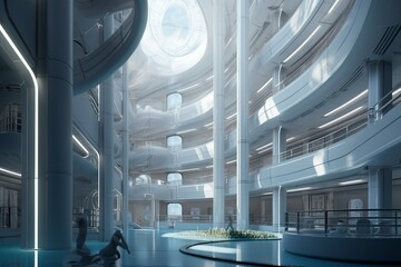 an image of an advanced scientific facility in the future. Generative AI