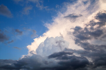 Fototapeta na wymiar Clouds moving fast by windy weather.