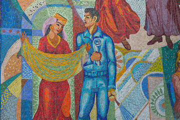 soviet mosaic in Dushanbe, Tajikistan