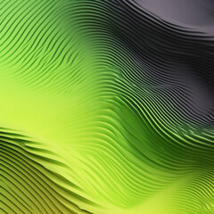 Tapeta - warstwy. Druk 3d. Dynamiczne fale w kolorze zielonym i czarnym - obrazy, fototapety, plakaty