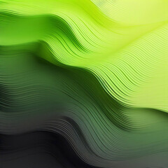 Iluzjonistyczne tło 3d - fale. Sztuka nowoczesna. Zielone odcienie, - obrazy, fototapety, plakaty