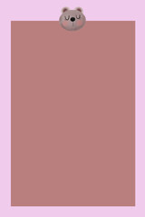 pink note paper with clip