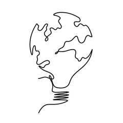 Continuous one line art vector world lights illustration