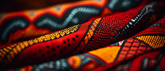 Afrykański materiał - wzorzysty, kolorowy. Szyć sukienkę lub spódnicę. - obrazy, fototapety, plakaty