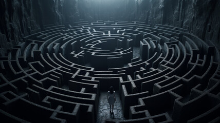 labyrinth with many maze in front of each other