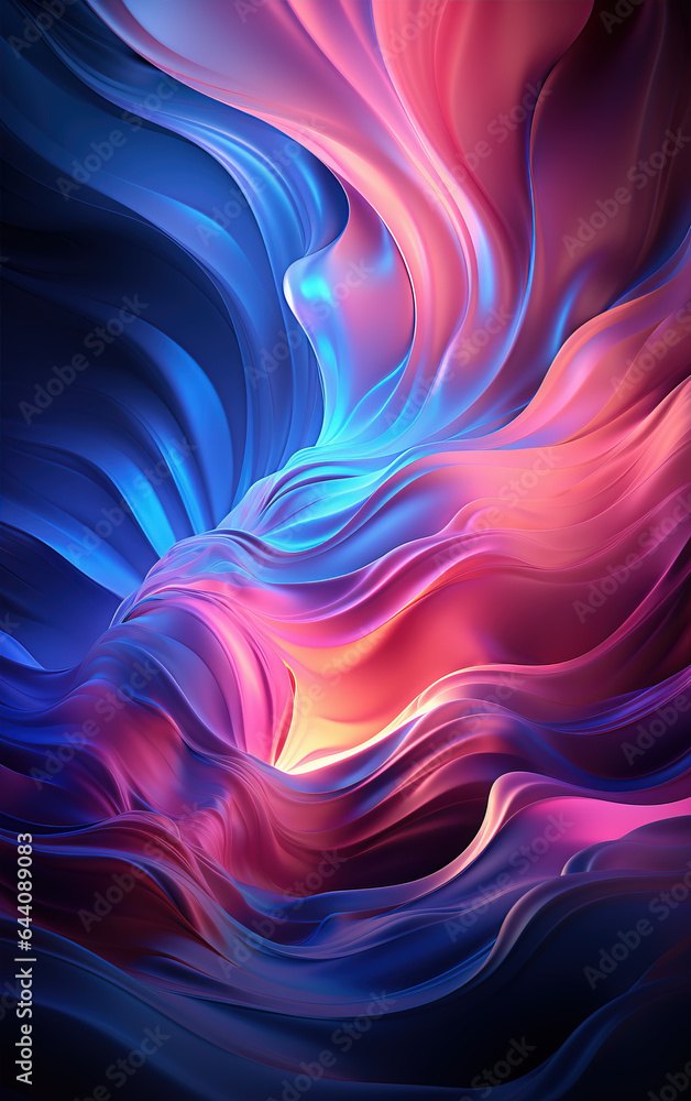 Aufkleber curved colorful abstract background,created with generative ai tecnology.