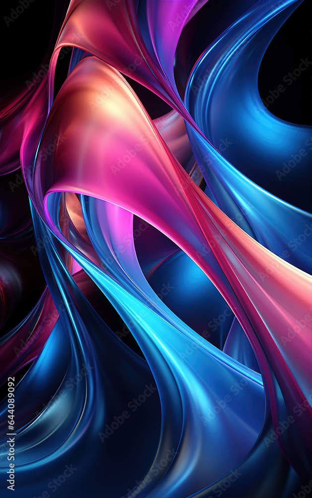 Aufkleber curved colorful abstract background,created with generative ai tecnology.