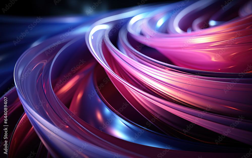 Poster curved colorful abstract background,created with generative ai tecnology.