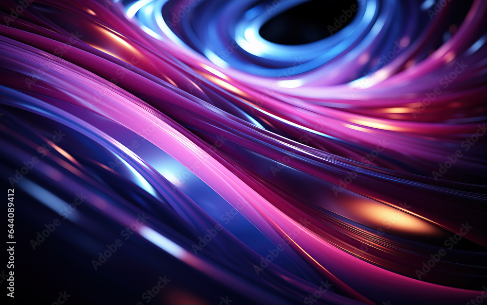 Poster curved colorful abstract background,created with generative ai tecnology.