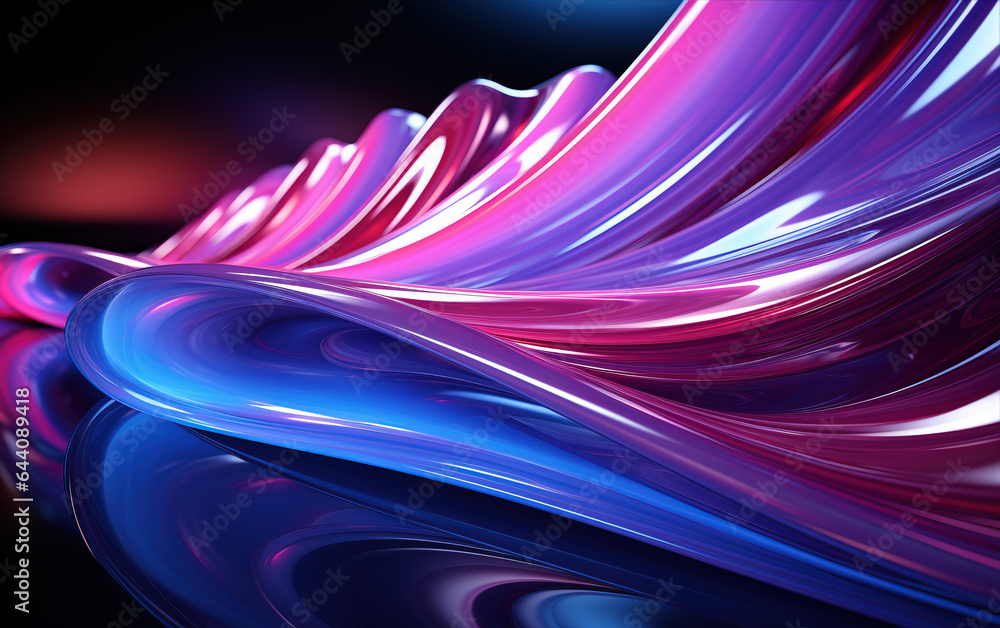 Poster curved colorful abstract background,created with generative ai tecnology.