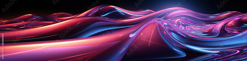 Poster curved colorful abstract background,created with generative ai tecnology.