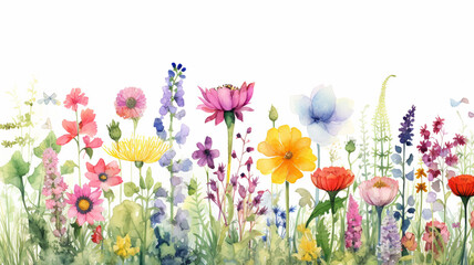 watercolor painting with flowers.