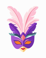 Carnival mask on a white background. Purim mask.
