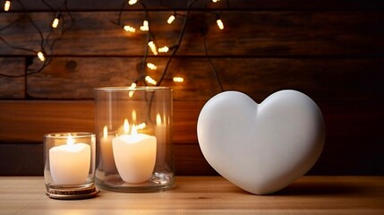 Candles and heart, generative ai 