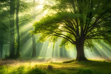 Foto op Aluminium morning in the forest © jahanzaib