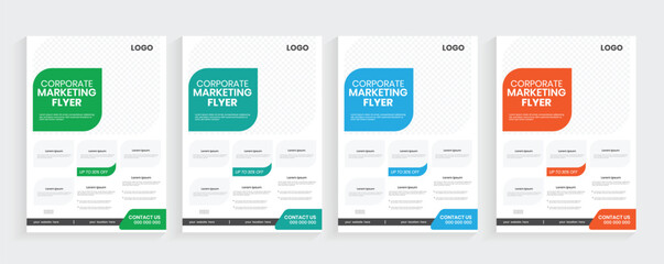 Business corporate official flier design, trendy abstract shape graphic leaflet layout, creative white, red, and blue a4 report, cover, print poster concept