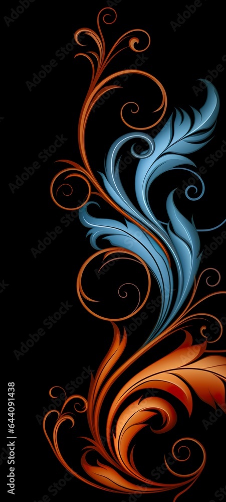 Wall mural abstract floral background for iphone made with ai generative technology