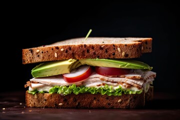  Turkey and avocado sandwich on whole grain bread
