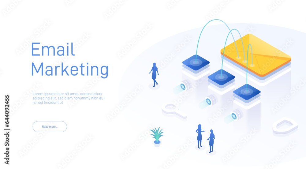 Aufkleber email marketing concept. electronic mail message as business marketing. newsletter sending mobile se
