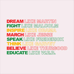 Stylish , fashionable  and awesome black history month quotes typography  illustrator