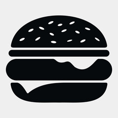 hamburger vector icon isolated on white background