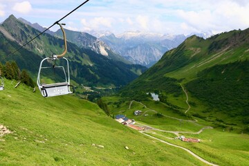 ski lift in the mountains panorama view Austria