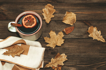 Spicy hot mulled wine drink made from red wine