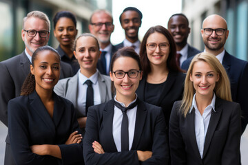 Fototapeta premium Group of interracial businesspeople in an office