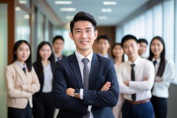 Group of Asian business people in an office