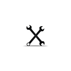 Crossed wrench icon vector graphics