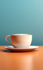 Cup of cappuccino. Cartoon design created with Generative Ai technology