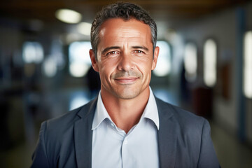 Obraz premium Mature clean shaven businessman looking at the camera.