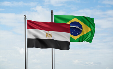 Brazil and Egypt flags