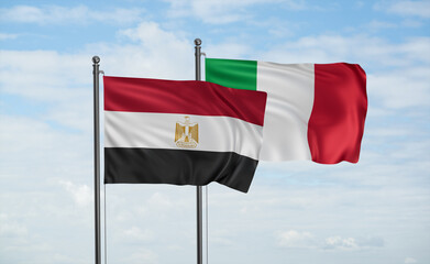 Italy and Egypt flag