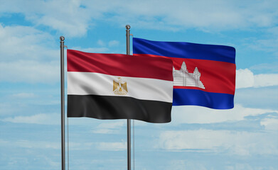 Cambodia and Egypt flag