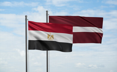 Latvia and Egypt flag