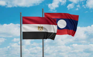 Laos and Egypt flag