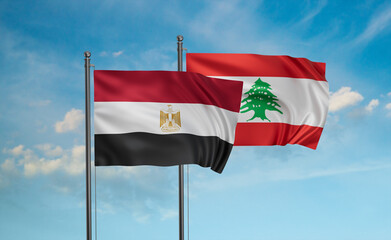 Lebanon and Egypt flag